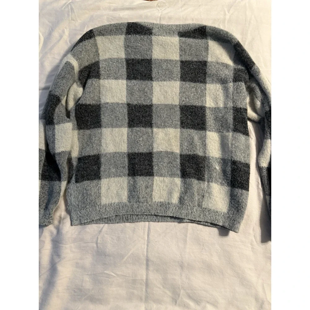 Cyrus Sweater Womens‎ Size Medium Grey Black Checkered
